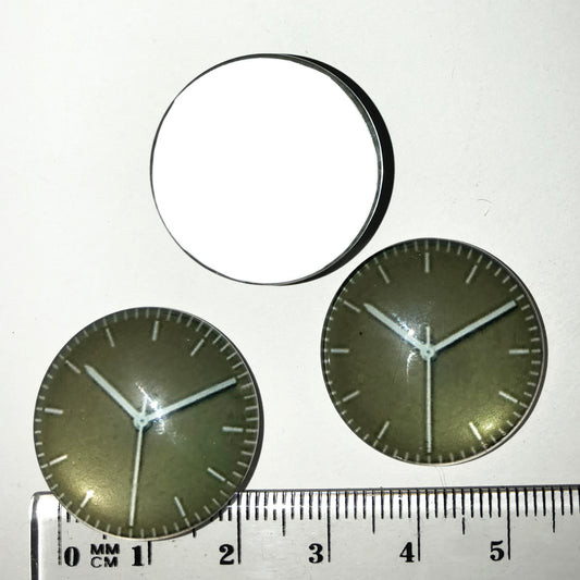 Clock face modern, dark green 