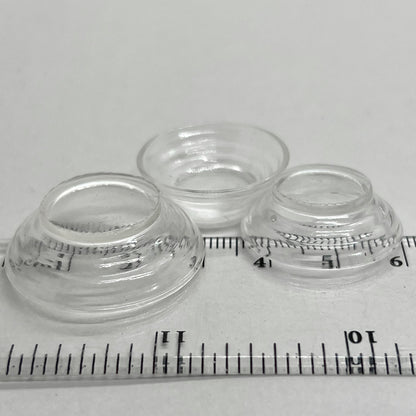 Glass bowls with a stripe pattern, 3 pcs