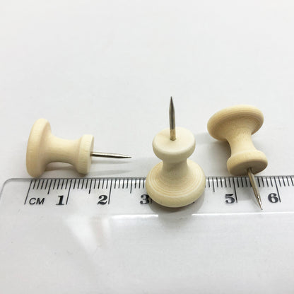 Flat-headed wooden knob with needle, 2 pcs 