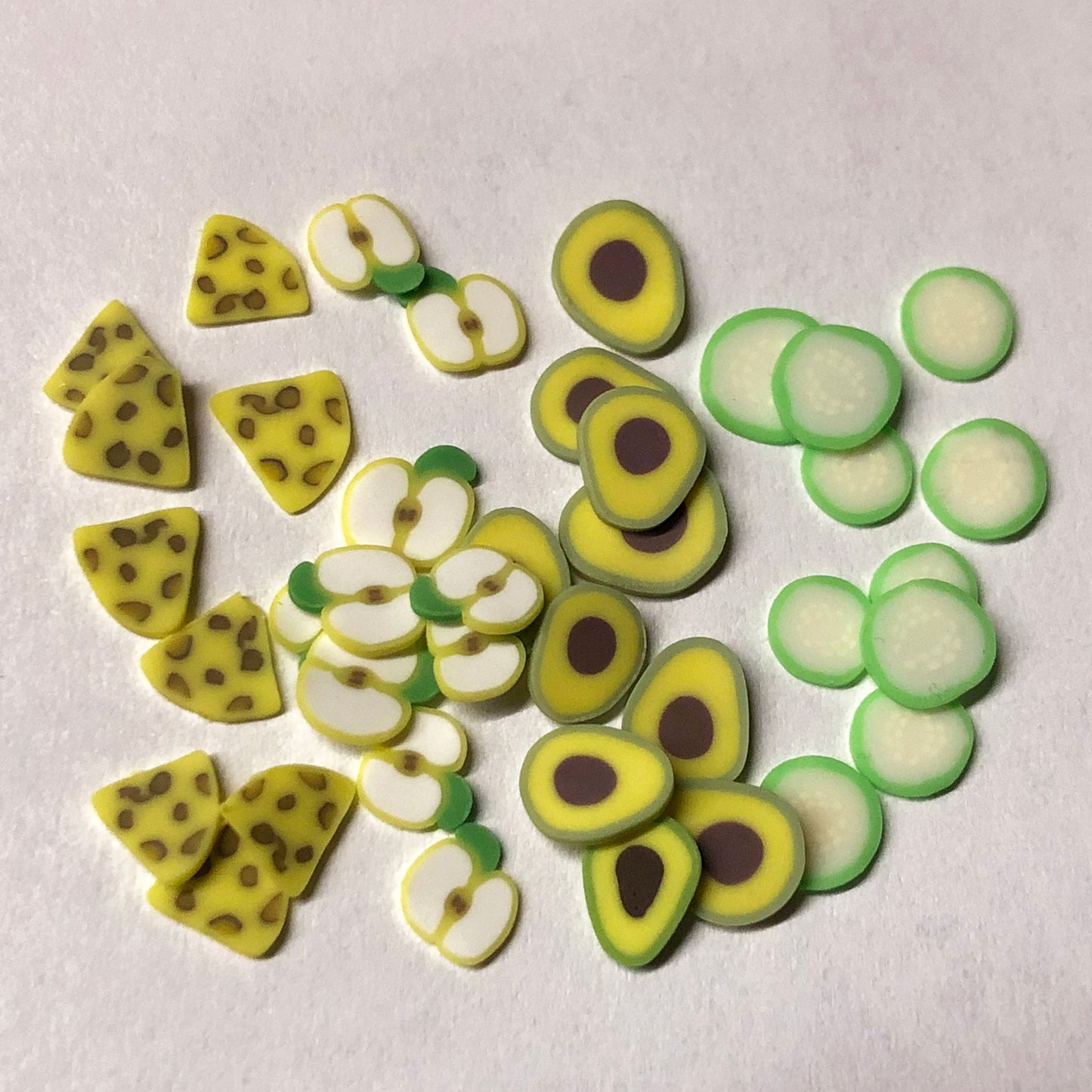 Fimo slices for salad