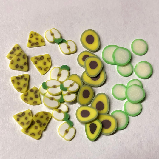 Fimo slices for salad